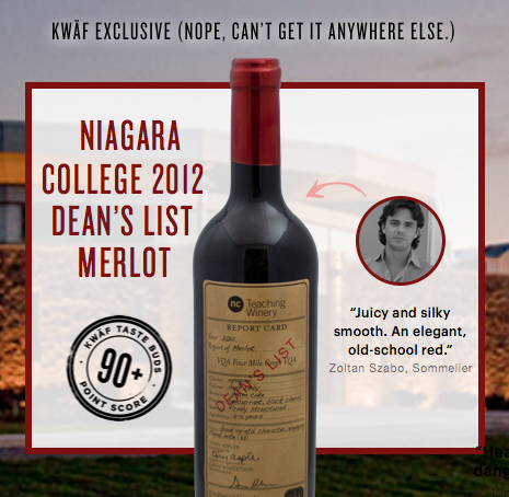 Niagara College Teaching Winery 2012 Dean's List Merlot